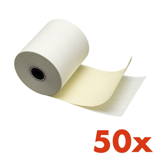 Bond Register Roll 76x76mm 2ply Receipt Paper - 50 Rolls